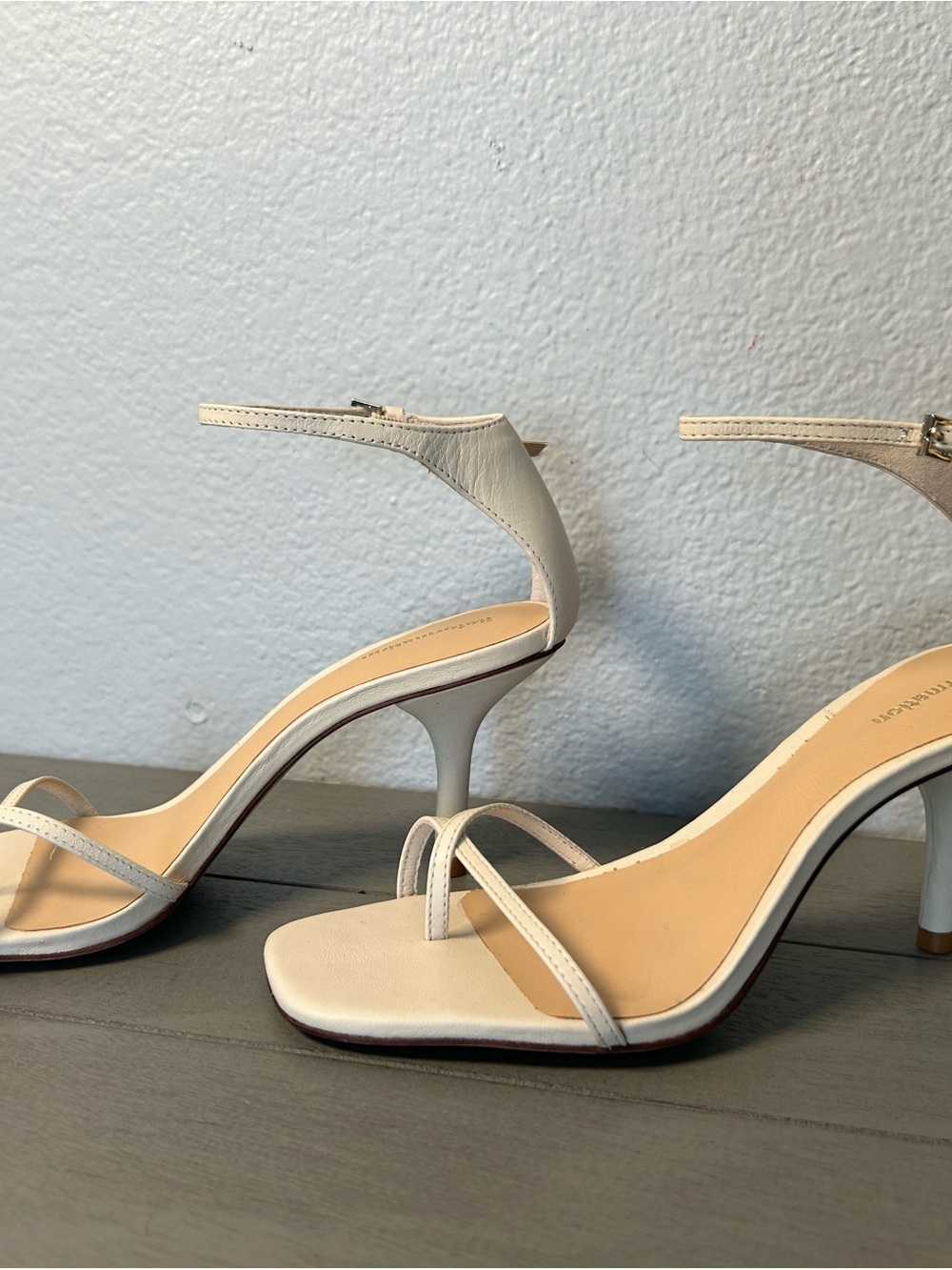 Reformation Gigi Cream Strappy Ankle-Strap Heels Anthropologie size 5 - Picture 2 of 10